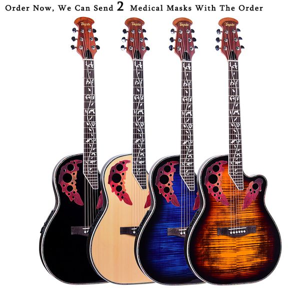 

41 inch folk guitar 6 string electric box light spruce guitar rosewood fingerboard crack guitar pickup concert agt152