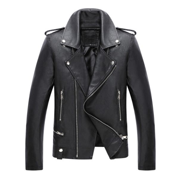 

new arrival leather & suede jackets men motorcycles jackets fashion men pu leather coat male chaqueta cuero hombre, Black
