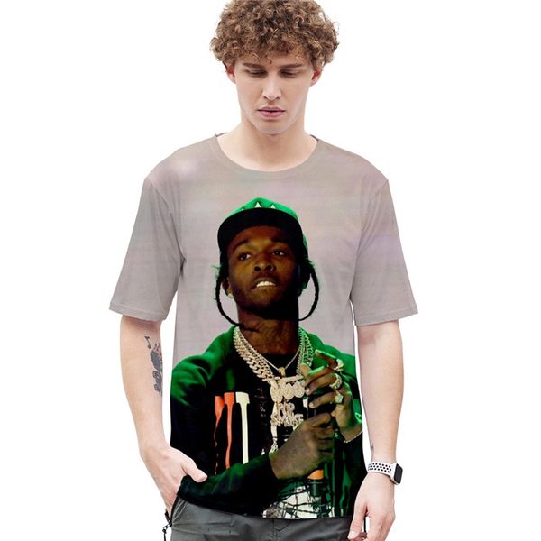 

pop mens 3d print tshirts summer designer american singer crew neck short sleeve fashion style casual apparel, White;black