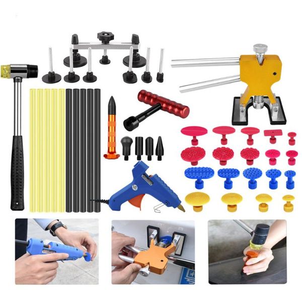

furuix pdr car paintless dent repair puller body tool glue tap down glue tabs dent pulling bridge hammer removal hail lifter kit