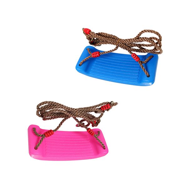 

2 pcs swing seat w/ adjustable brown rope for kids playhouse playground home garden accessory