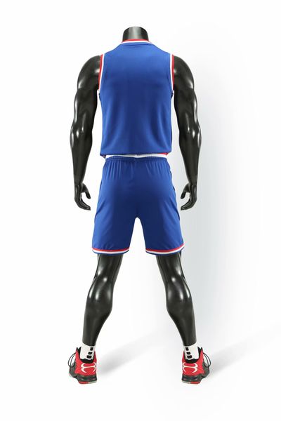 

discount men training basketball sets with shorts uniforms reversible basketball jerseys for that home and away look kits sports 13-17, Blue;black
