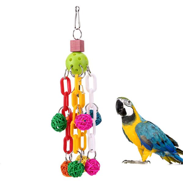 

parrot bird the ball sepaktakraw plastic chain gnaw station hanger string toys