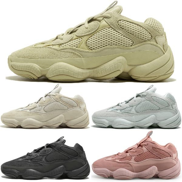 

With box Kanye West 500 Desert Rat Blush 500s Salt Super Moon Yellow Utility Black mens running shoes for men women sports sneakers trainers