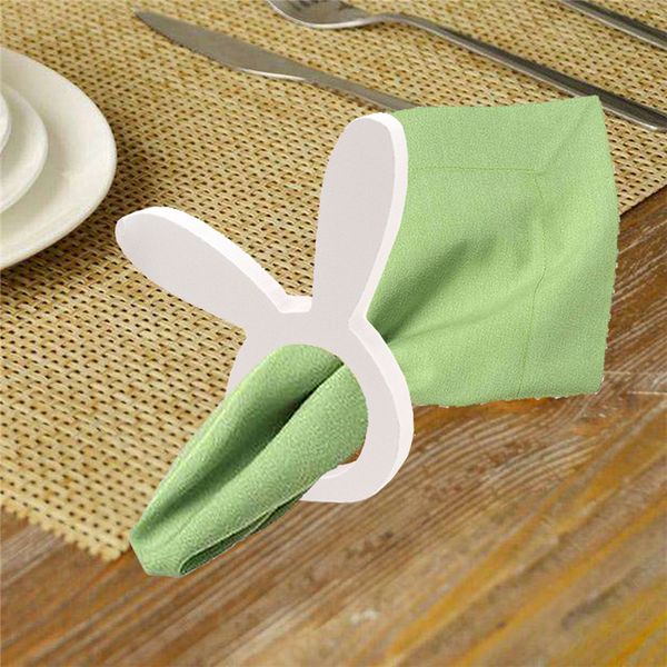 

wood rabbit napkin rings table decoration easter day party napkin holders towel buckle for easter party jk2002