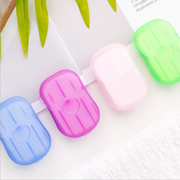 

portable mini box soap papers outdoor travel washing hand disposable soap bath clean scented slice sheets mini paper soap