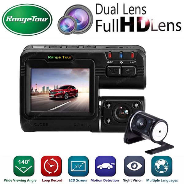 

dual lens car dvr vehicle camera recorder i1000s dash cam black box full hd 1080p 140 degree with rear view dashcam camcorder