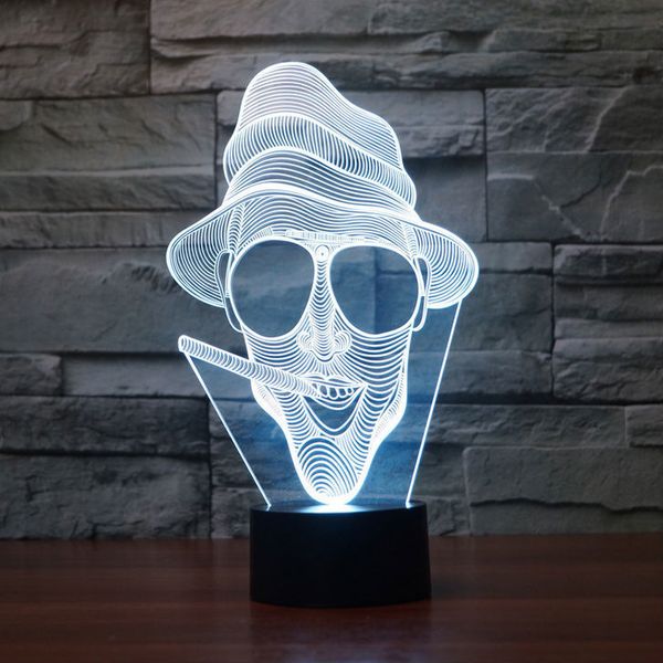 

smoking men led 7color changing 3d bulbing light chimpanzee lamp christmas novelty light ashome decoration