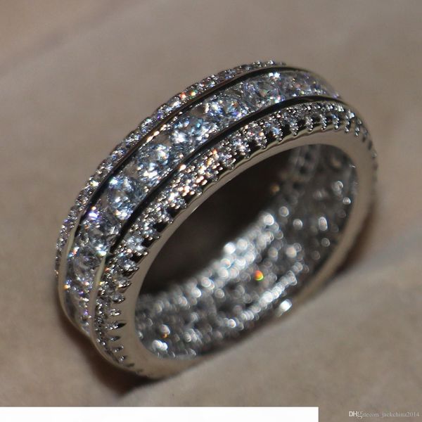 

потрясающие 2016 новое прибытие luxury jewelly round cut 925 sterling silver имитация алмазный gemstons pave женщины обручальное кольцо круг
