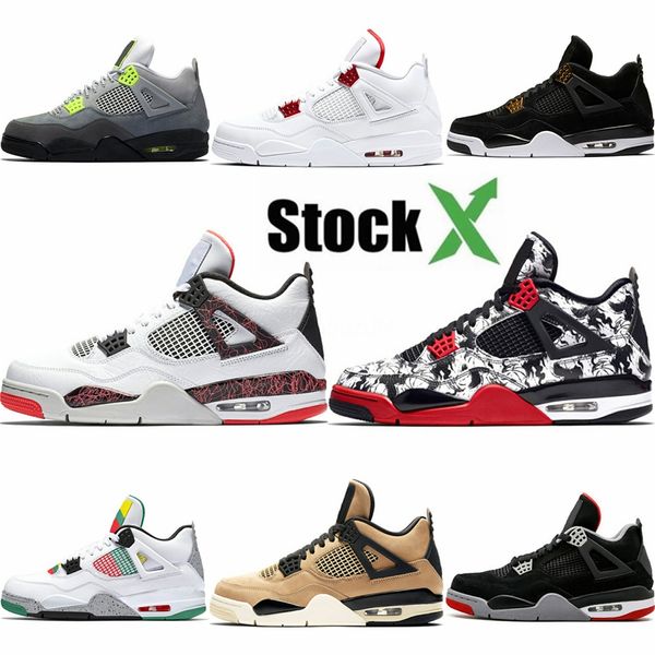 

2020 bred black cat 4 4s basketball shoes men white cement encore wings fire red singles designer sneakers iv pure money men trainers #755