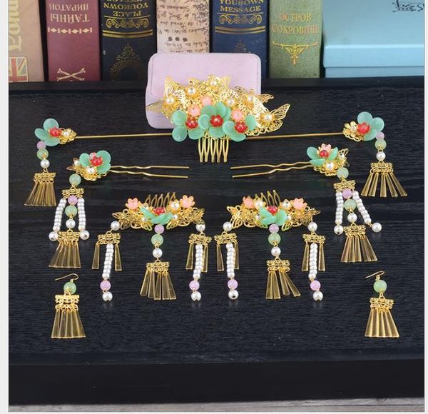 

headdress suit retro-chinese wedding hair ornaments shake phoenix crown, Slivery;golden