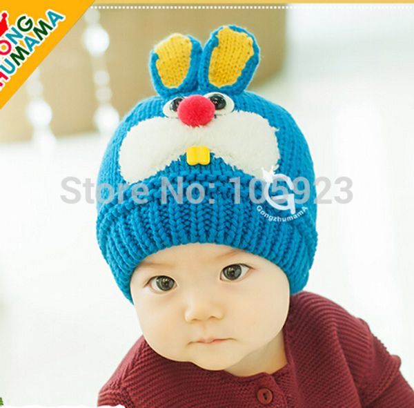 

kid cap kawaii warm winter hat cute style for both boy and girl, Blue;gray