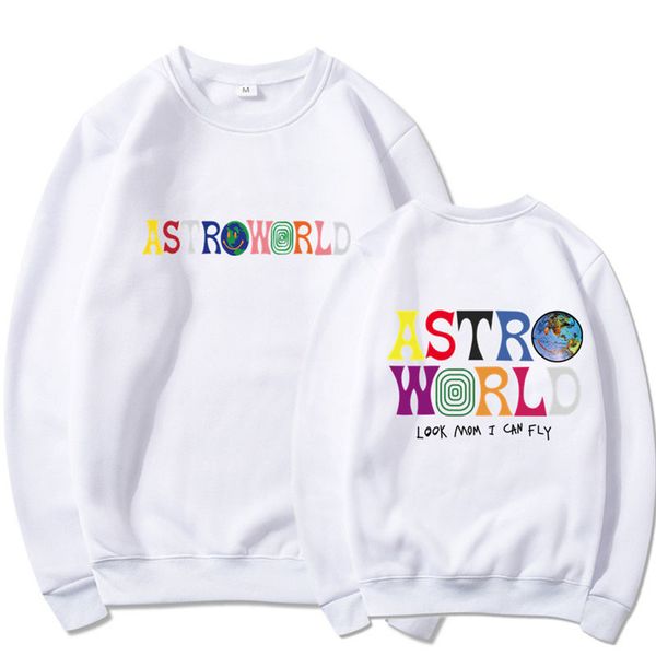 

astroworld print mens womens hoodies long sleeve solid color mens womens crew neck sweatshirts couple pullover hoodies, Black