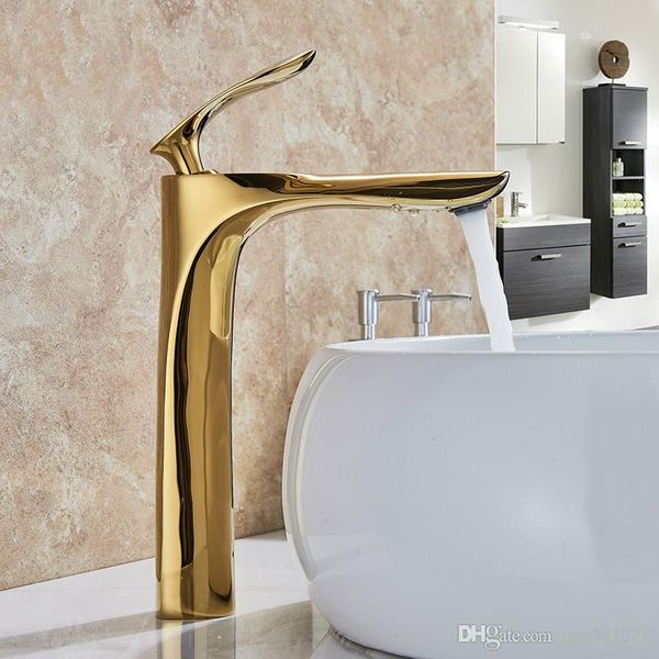 Color : Rose Gold Robinet Or Rose Salle De Bains Robinet Mitigeur Monotrou Trou Robinet Pont Pont Mont/é Robinet Lavabo Robinet En Laiton