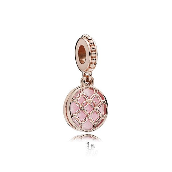 

new 100% 925 sterling silver genuine charm rose gold love pattern charm fit diy bracelet necklace original women 787040en153 gift, Black