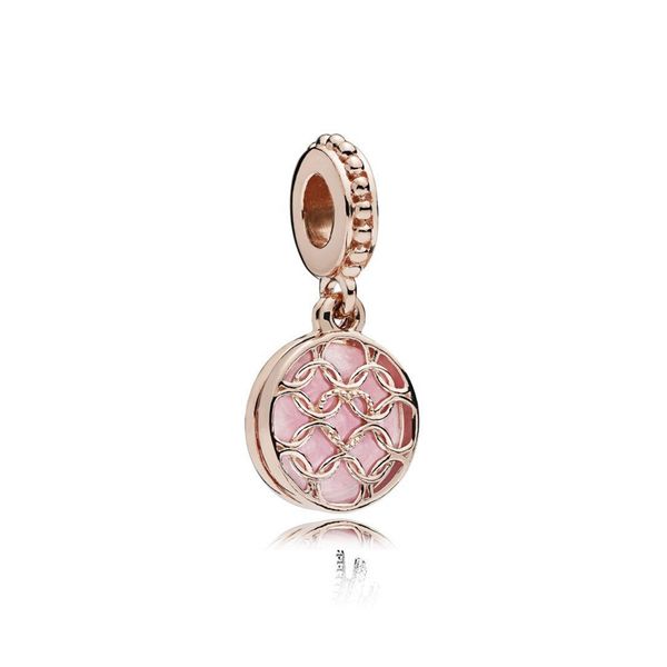 NUOVO 100% 925 Sterling Silver Genuino Fascino In Oro Rosa Amore Modello di Fascino Misura Il Braccialetto FAI DA TE Collana Originale Donne 787040EN153 Regalo