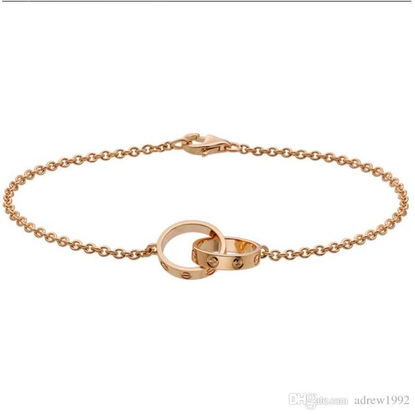 

Любовь коллекция розовое золото 18K двойное кольцо любовь браслет B6027000