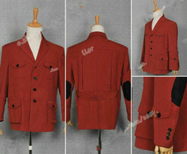

doctor who who is doctor cosplay the 4th dr tom baker costume jacket coat outwea, Black;red