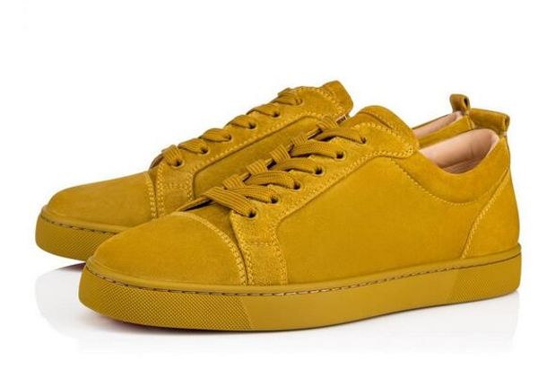 

designer low cut suede trainers flats red bottom shoes luxury spikes shoes for men women summer couple red sole flat shoes,wedding shoes, Black