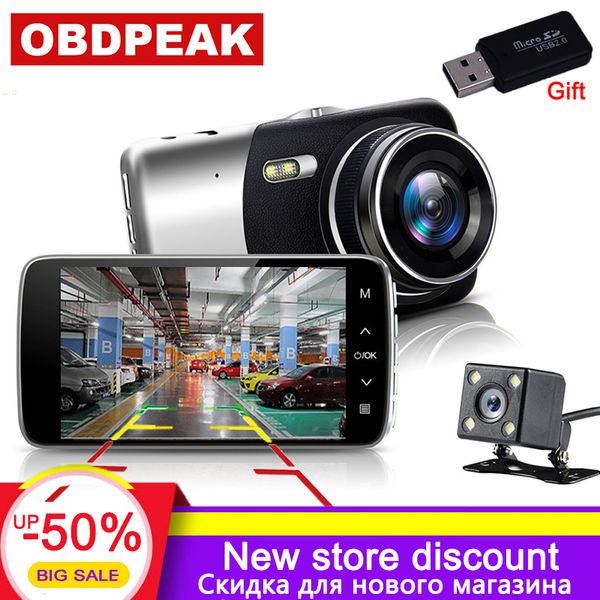 

4.0 inch car dvr 1080p car rearview mirror 170 degree dash cam ips screen full hd video dash camera reverse image dual lens cam