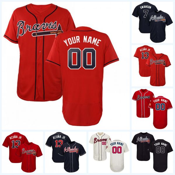 

Atlanta 2019 Braves Ronald Acuna Jr. Jr Jersey Ozzie Albies Freeman Dansby Swanson Jones Aaron Foltynewicz Soroka Donaldson Men Women Youth