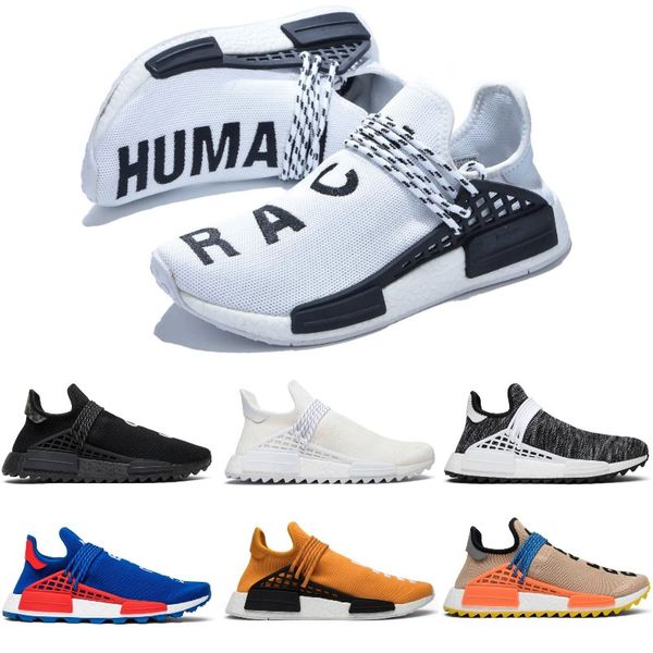 

hu nmd human race men running shoes pharrell williams sample yellow core black sports designer shoes women sneakers 36-47