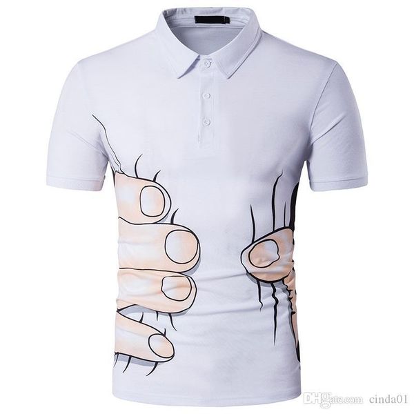 

летние мужчины футболка 3d ручной захват печатных короткие рукава рубашки повседневная рубашка плюс размер m-2xl, White;black