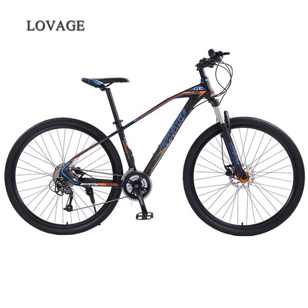 

wolf's fang mountain bike bicycle 29inches 27speed aluminum alloy frame road bike spring fork front and rear mechanical bicycle