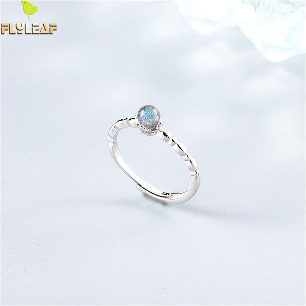 

flyleaf moonstone 925 sterling silver rings for women fashion fine jewelry femme open ring simple wedding party, Golden;silver