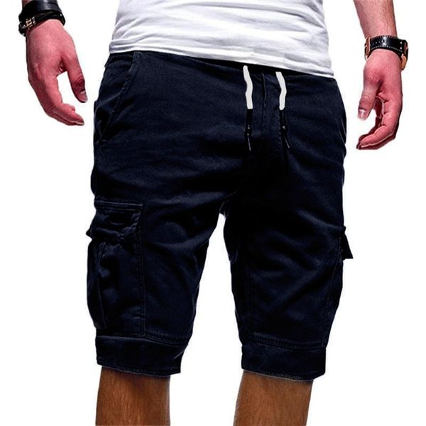 

Hot Pocket Mens Fifth Pants Causal Loose Drawstring Knee Length Shorts Mid Waist Adult Short Trousers