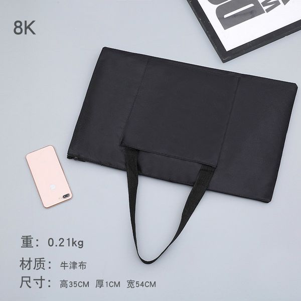 

8k 4k black portable canvas single shoulder drawing sketch board storage file bag art supplies painting bag