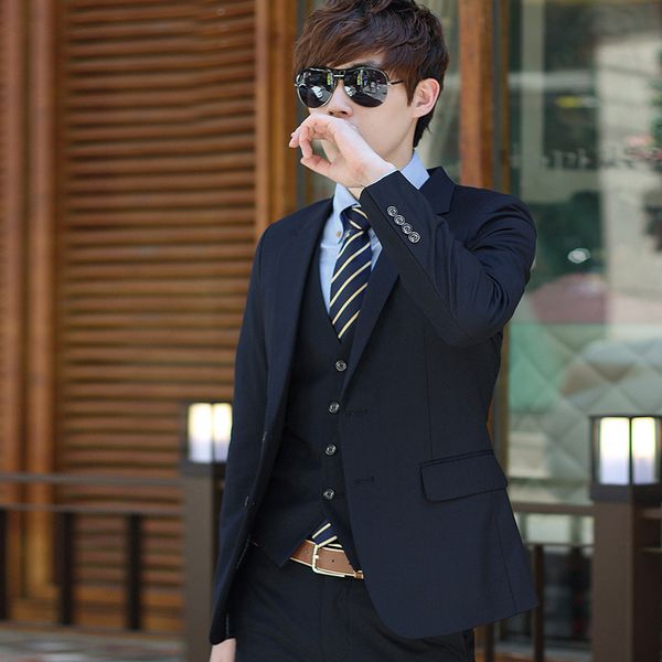 

men's business suit professional korean edition groom wedding dress blazers vest pants, White;black