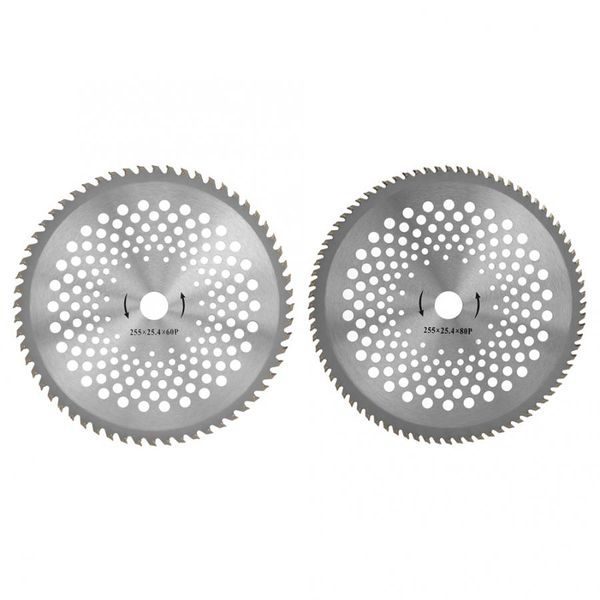 

10'' 60t/80t professional steel tooth cutting disc wheel grass trimmer cutter 255mm for lawn mowers high steel