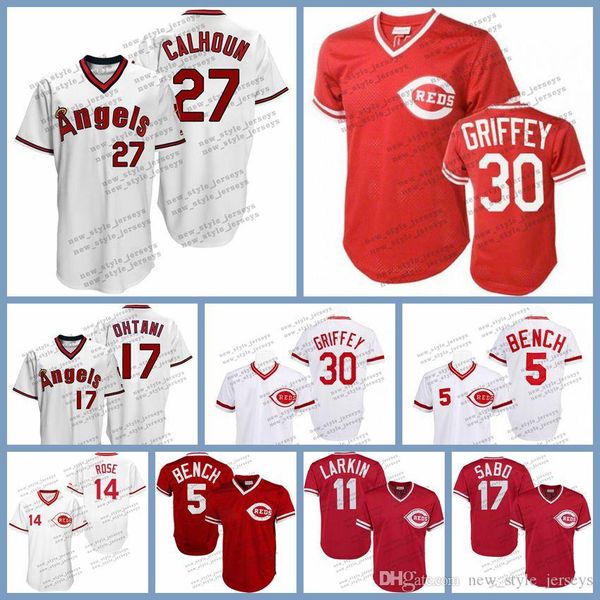 

Los Angeles 27 Mike Trout Angels jersey 17 Shohei Ohtani Cincinnati MEN Reds 11 Barry Larkin 5 Johnny Benc Pete Rose Baseball Jerseys