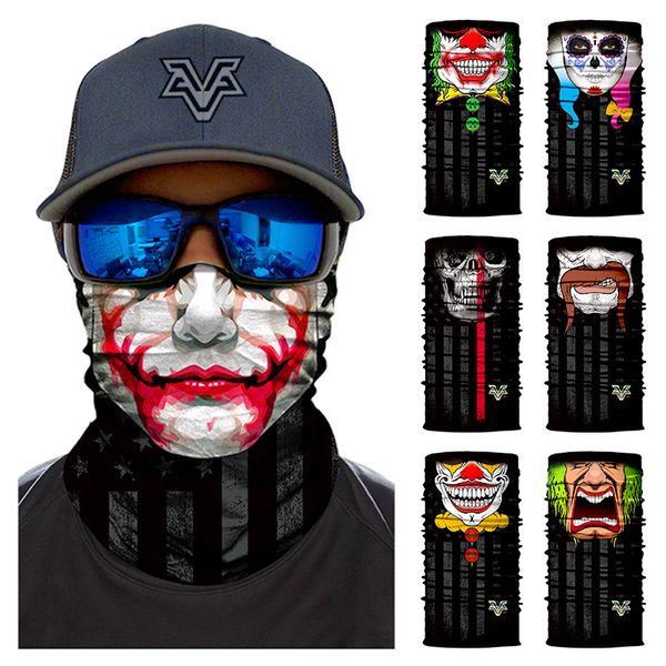 

3d seamless bandana skull joker scarf clown balaclava tube motorcycle face mask bicycle hunting outdoors riding bandana headband