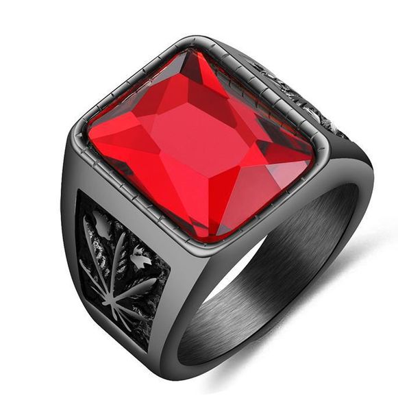 

luxury black finger rings accessories grade titanium steel big jewel ring male fashion jewelry birthday party gifts men, Silver