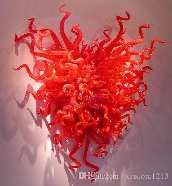 

oem mouth blown borosilicate glass wall sconce craft red glass wall art home decorative wall lighting fixture