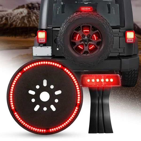 

led 3rd third brake light+spare tire brake light wheel light for wrangler jk tail lamp rear high mount slig