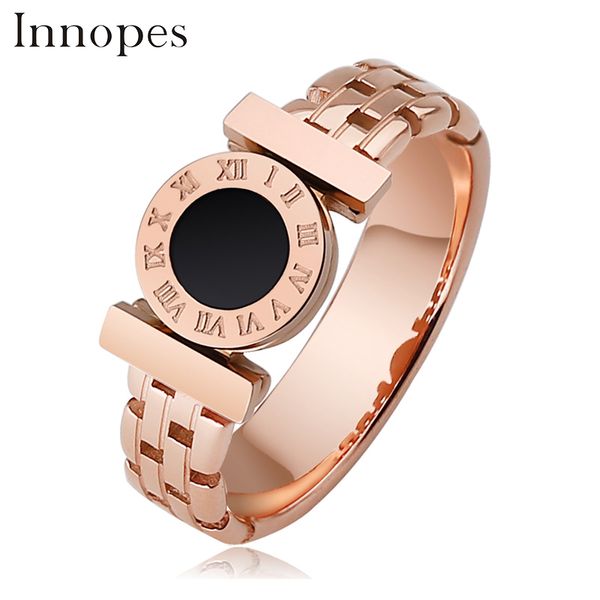 

innopes 2020 fashion roman numerals watch hollow ring rose gold bijou ring birthday party gift for girl for men luxury jewelry, Golden;silver