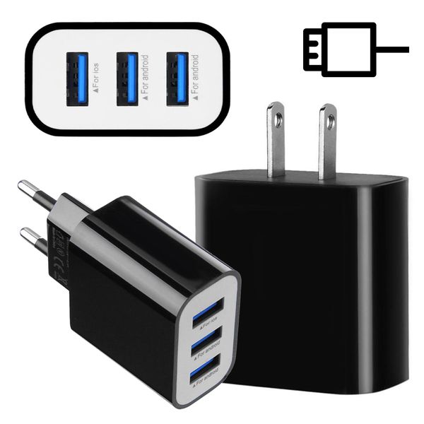 

Univer al 3 port 3 1a eu u plug u b travel wall fa t charging charger adapter for io android phone dhl free