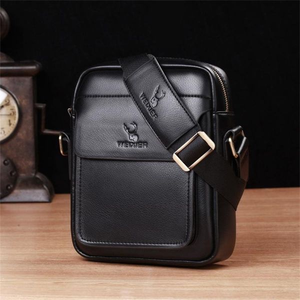 

men messenger bag vintage shoulder crossbody solid color letter luxury bags retro zipper leather briefcases leather handbags