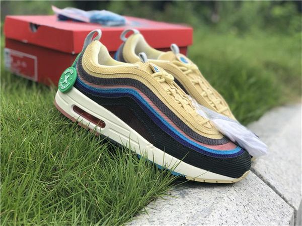 

authentic sean wotherspoon x 1/97 vf sw 2018 release lemon corduroy rainbow running shoes mens trainers zapatos sneakers with original box