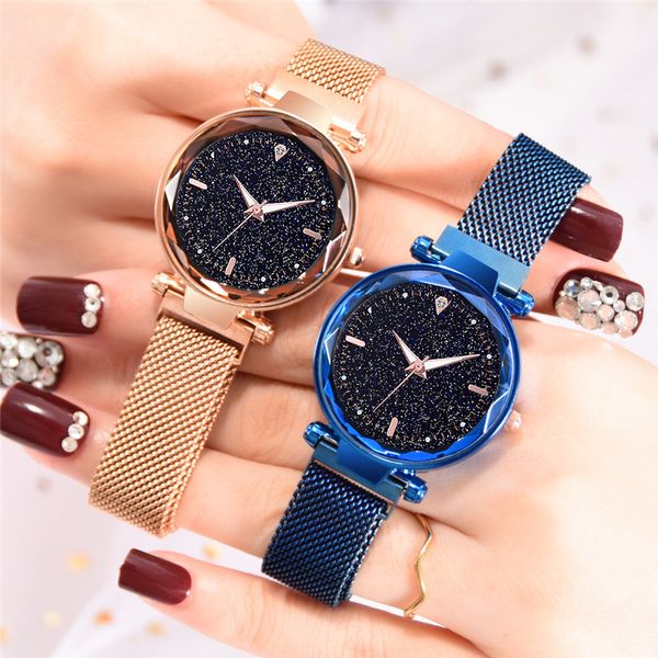 

luxury women watches diamond gold ladies wrist watches magnetic women bracelet watch for female women's clock, Slivery;brown