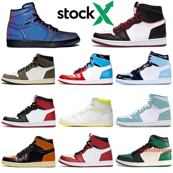 

jumpman travis scott 1 1s stock x mens women basketball shoes fearless bloodline unc spiderman chicago men womens trainers sports sneakers