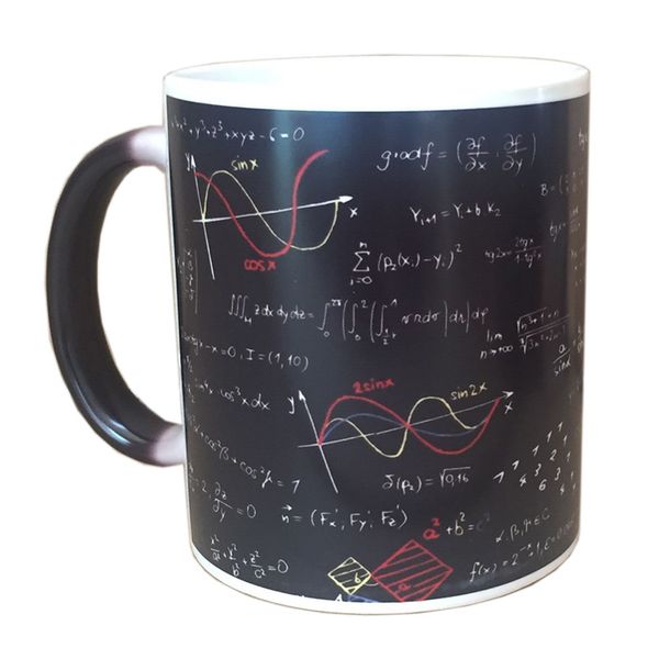 

mathematical formulas print coffee mug heat reveal ceramic water cup 350ml