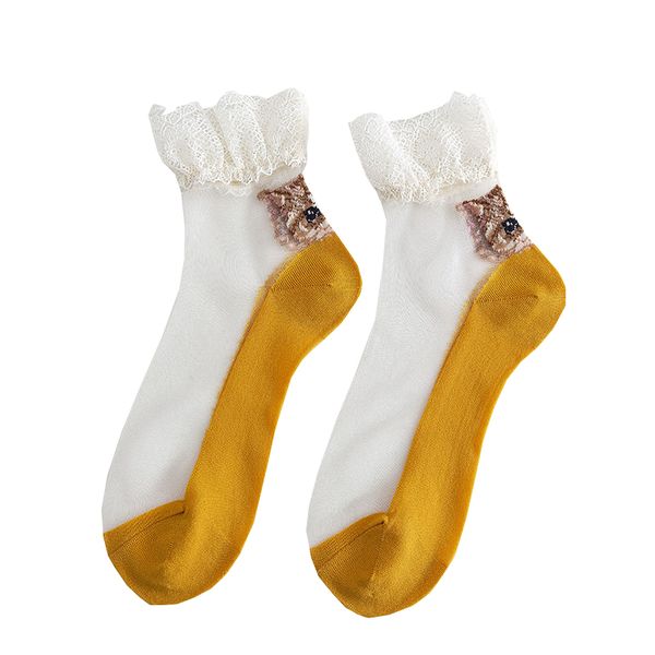 

japanese style novelty lolita girls socks cartoon cat printed socks mid tube summer sweet thin short casual hosiery, Black;white