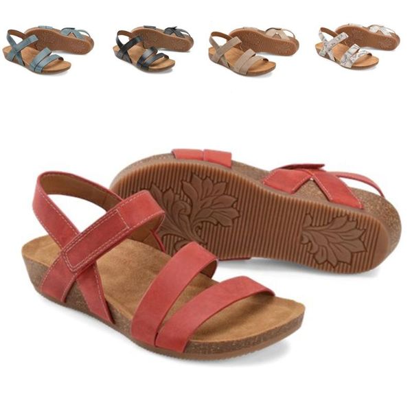 

new casual thick bottom sandal woman shoes horizontal strap sandals female wedge heel women's shoes zapatos de mujer sandal, Black