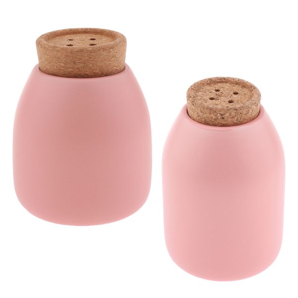

2pcs food storage jars, ceramic kitchen containers for sugar, tea, dry flower,candy, beans button cork ser 500ml 800ml pink