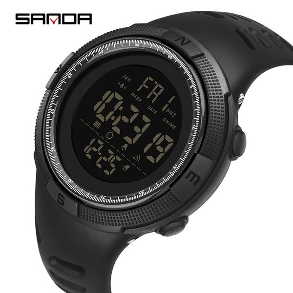 

sanda g style mens sports watches dive 50m digital led watch men electronics fashion casual wristwatches, Slivery;brown