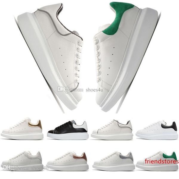 

designer shoes genuine leather sneaker luxury mens women fashion white leather platform shoes flat casual shoes
